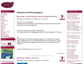 Foto von php-homepage.de - Die deutschsprachige Ressource für PHP und MySQL- Startseite